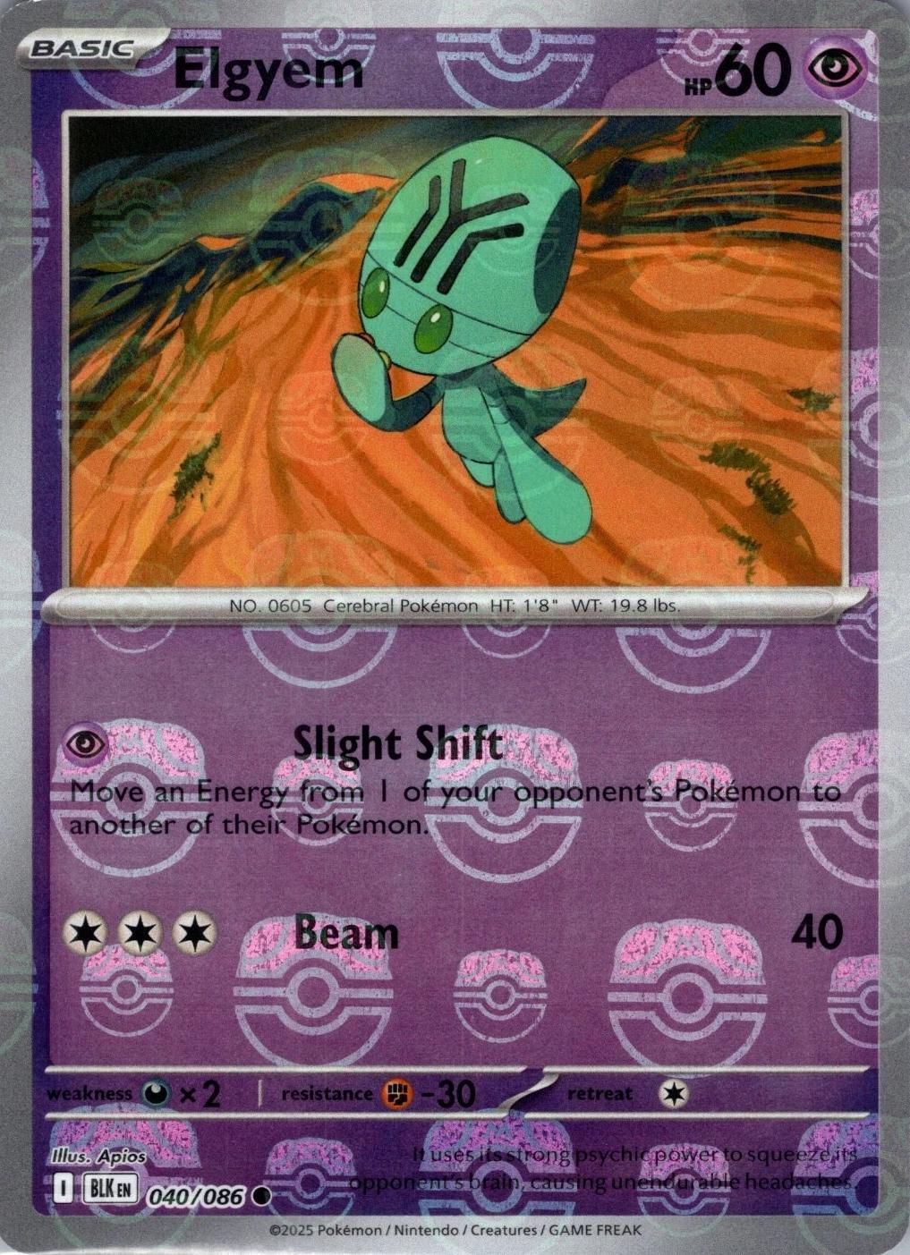Black Bolt Elgyem [Master-Ball] Pokémon card